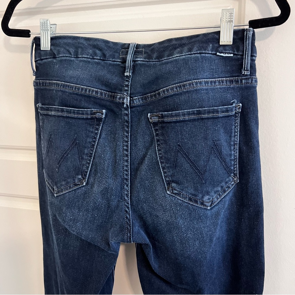 MOTHER High Waist The Looker Ankle Dark Wash Jeans